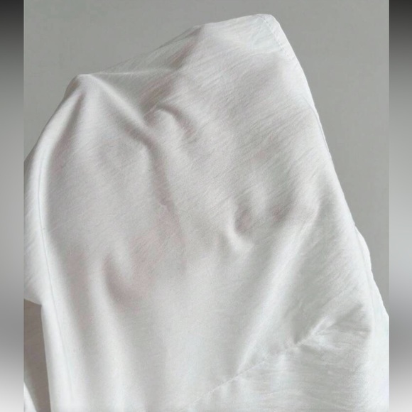 Chic White Ruffled Button-Down Shirt - Picture 7 of 12